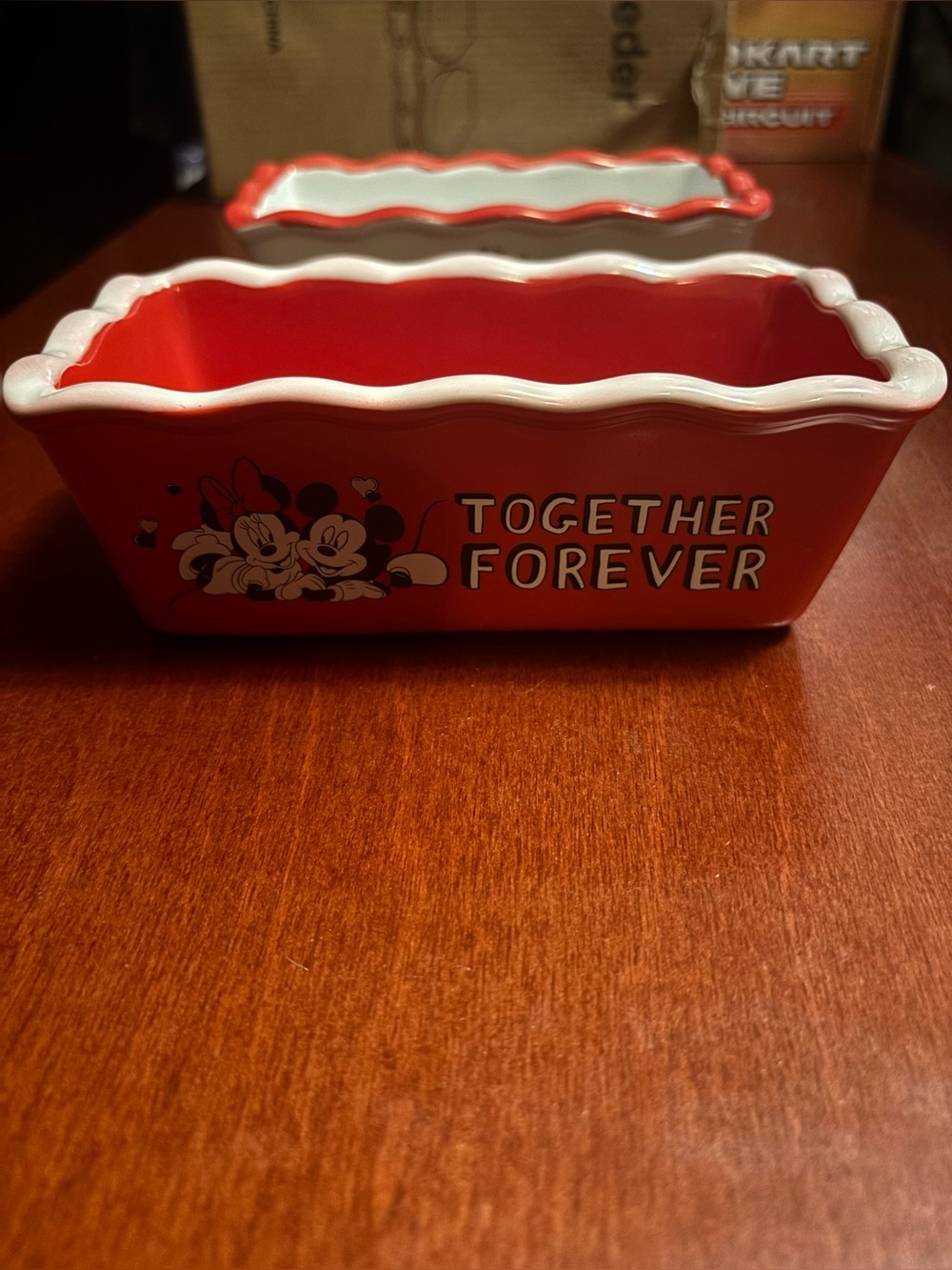 Together Forever Red Ceramic Serving Dish -